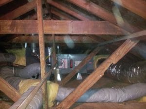 Attic furnace installation by Comfort Time