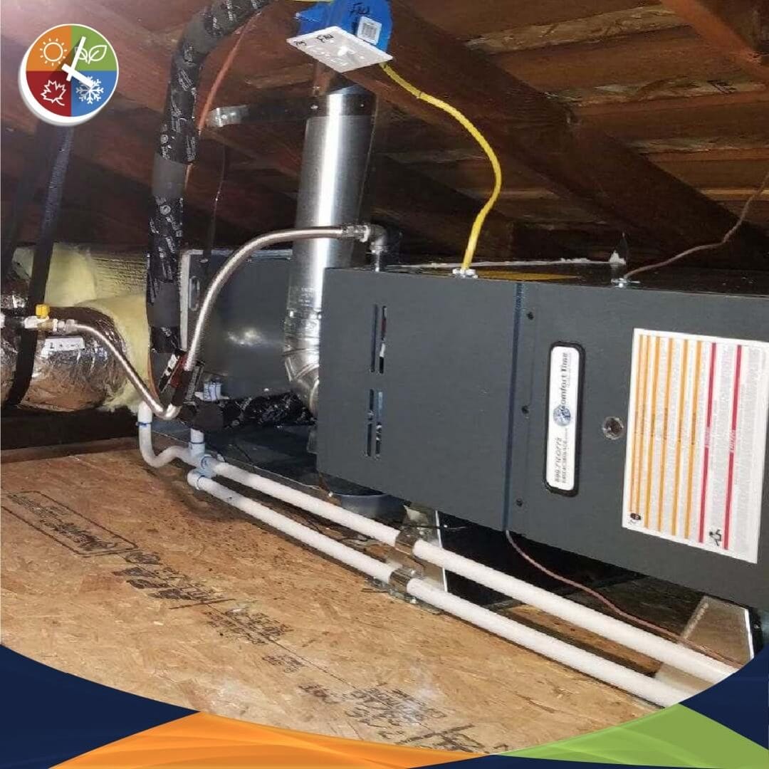 Furnace attic installation by Comfort Time