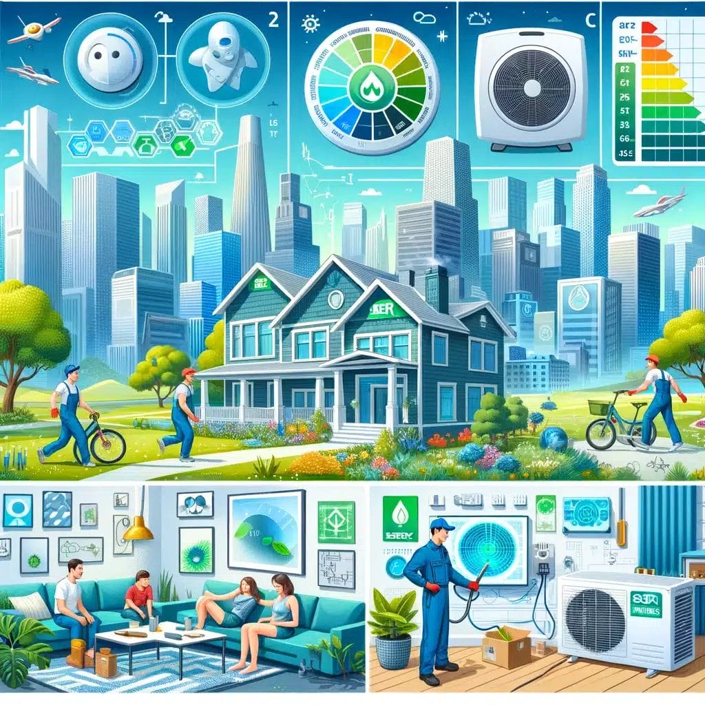 An illustration of people living in a smart home.