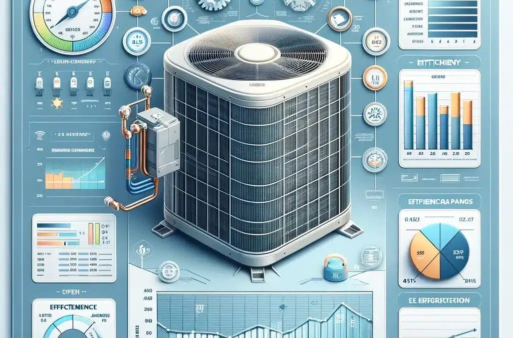 An isometric view of an air conditioning unit.