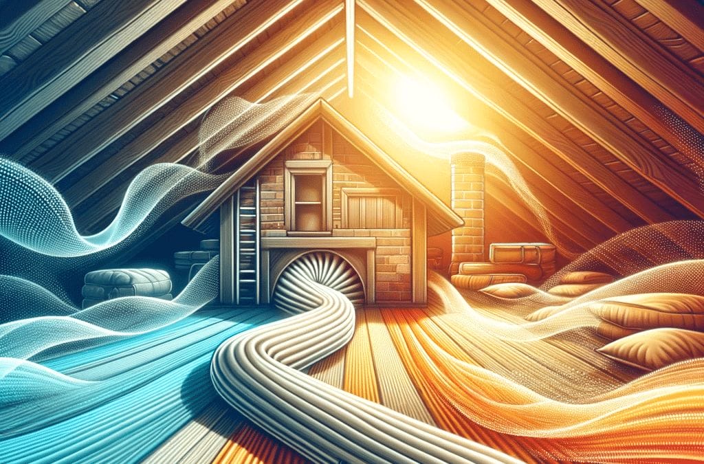 An image of a house in the attic.