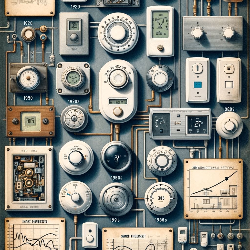 A poster with a lot of buttons and gauges on it.