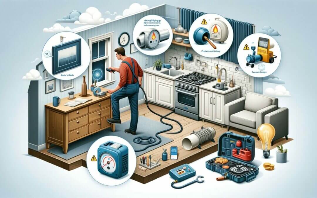 Isometric illustration of a man working in a kitchen.