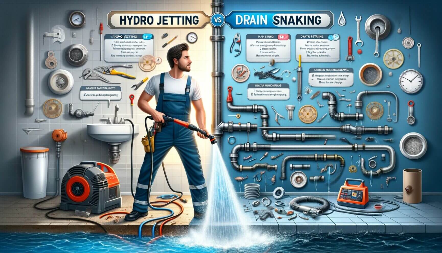 Hydro scrubbing vs drain scrubbing.