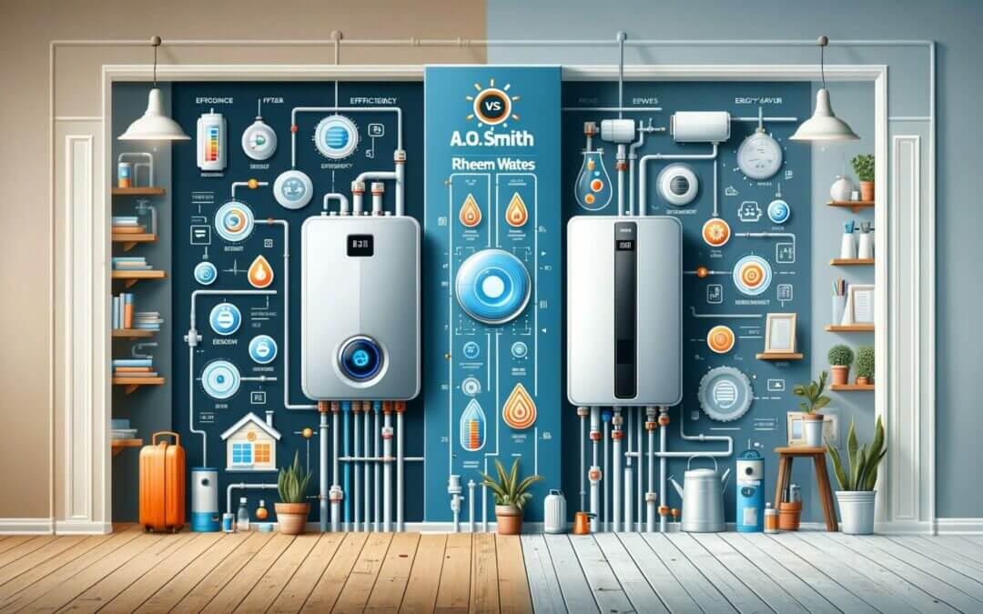 Two water heaters in a room.