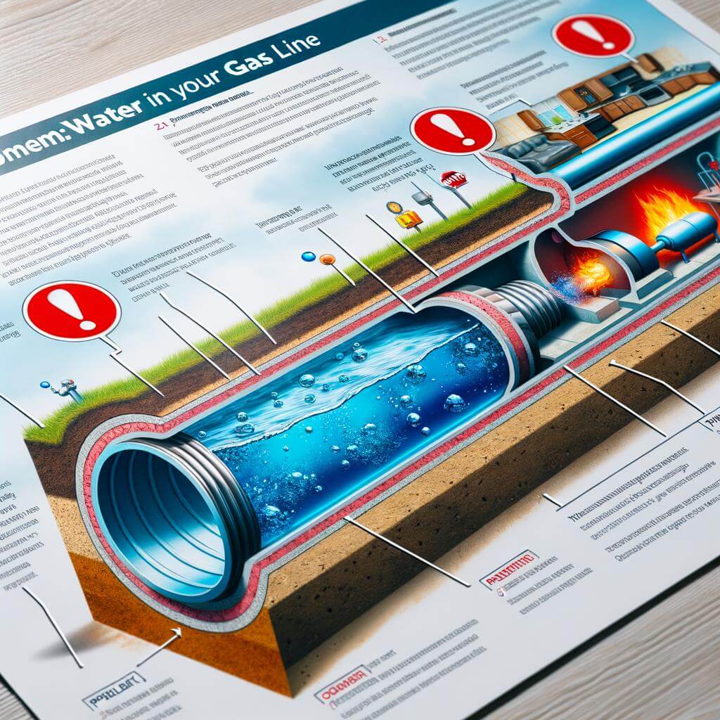 A poster showing a diagram of a water pipe.