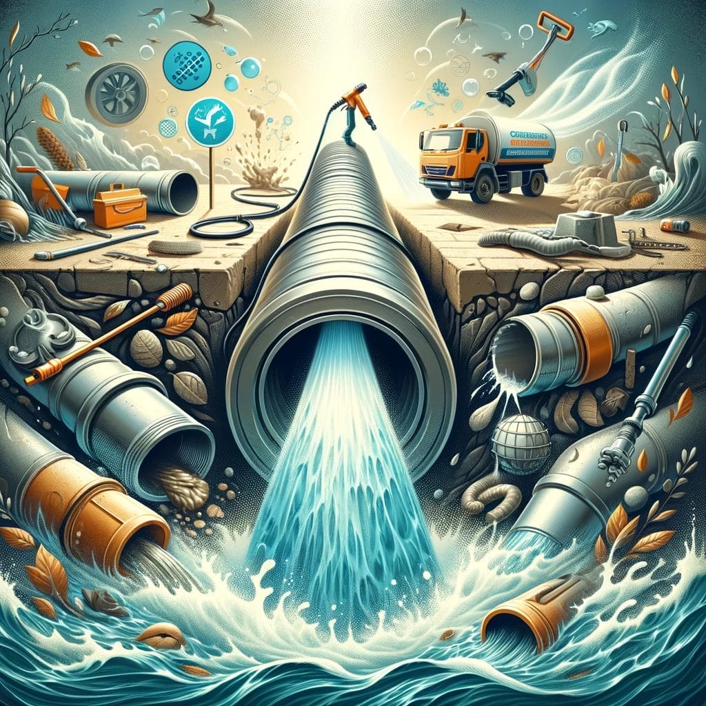 An illustration of a pipe in the ocean.