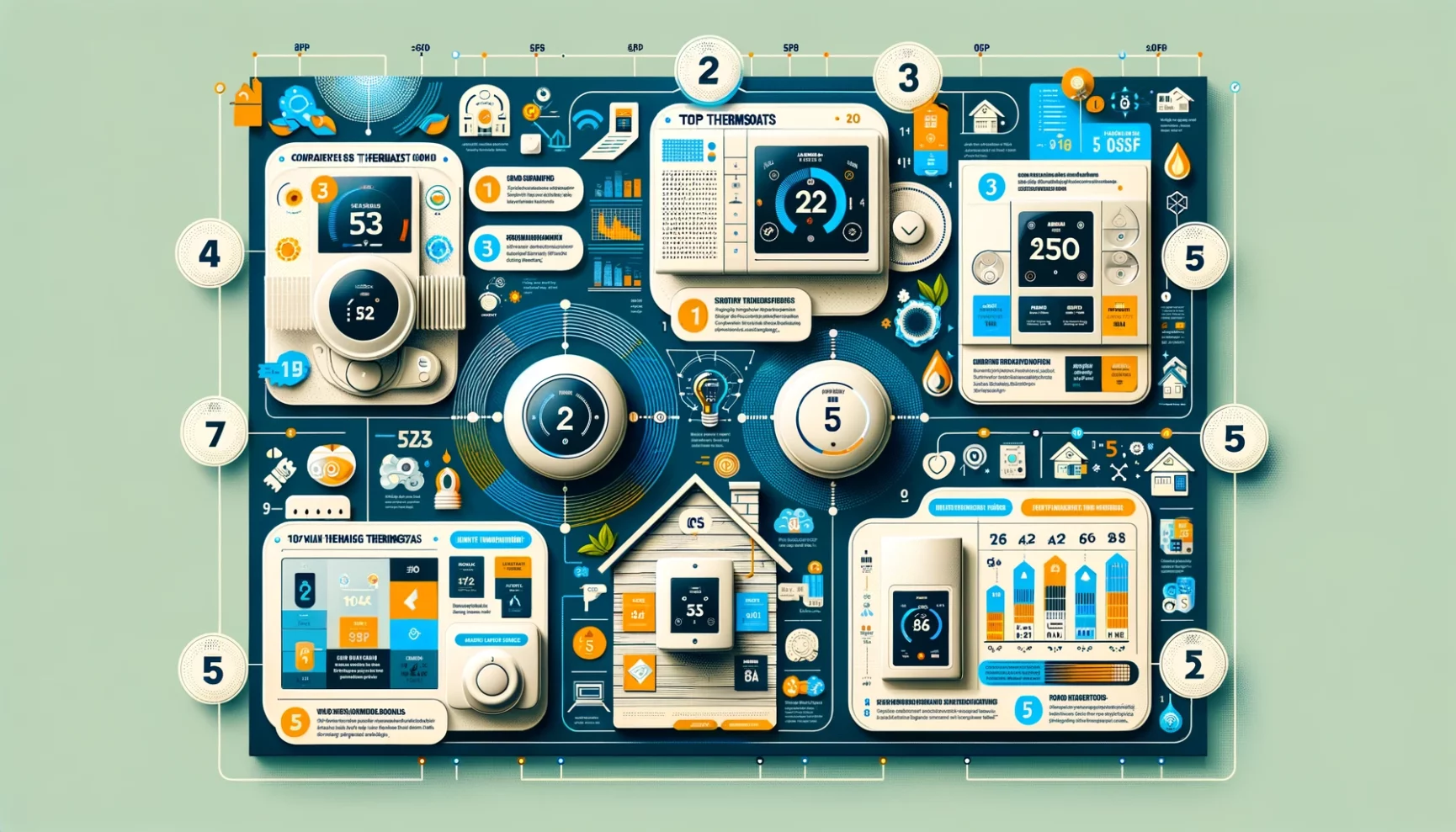 An infographic poster showcasing a variety of smart home devices and statistics, styled in a colorful and detailed isometric design.