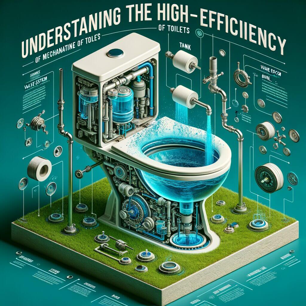 make me a blog image for: Understanding the High-Efficiency Mechanism of Toilets